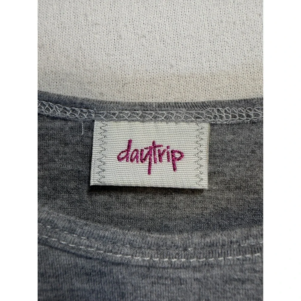 Daytrip Kids Girls Heather Gray Sequin Shoulder Long Sleeve Top Medium
